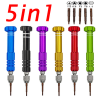 5 in 1 Mini Screwdriver Set Aluminum alloy Disassembly Key Screw driver For DIY Mobile Iphone Repair Samsung Sony Hand Tools