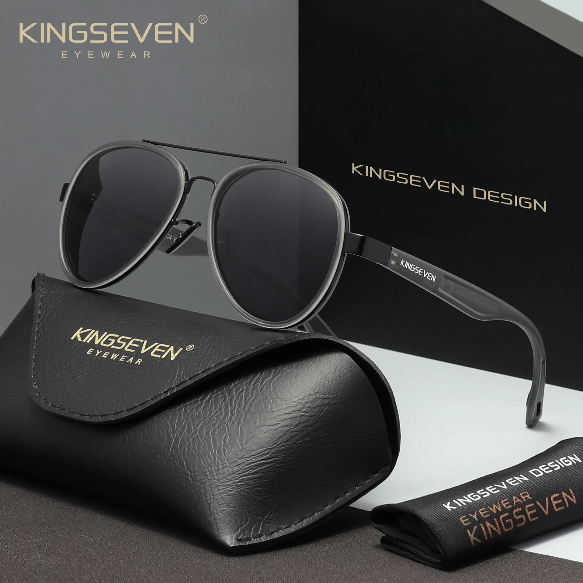 KINGSEVEN Sunglasses Luxury Retro Style Sun Glasses For Men Driver Women Summer UV400 Eyewear