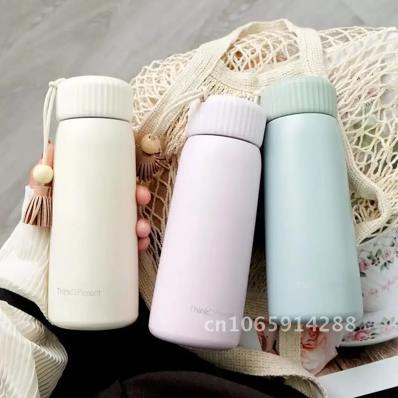 

400ml/250ml Creative Thermos Thermal With Rope Cute Portable Stainless Tumbler Mug Flask Water Steel Girl Bottle Vacuum Student