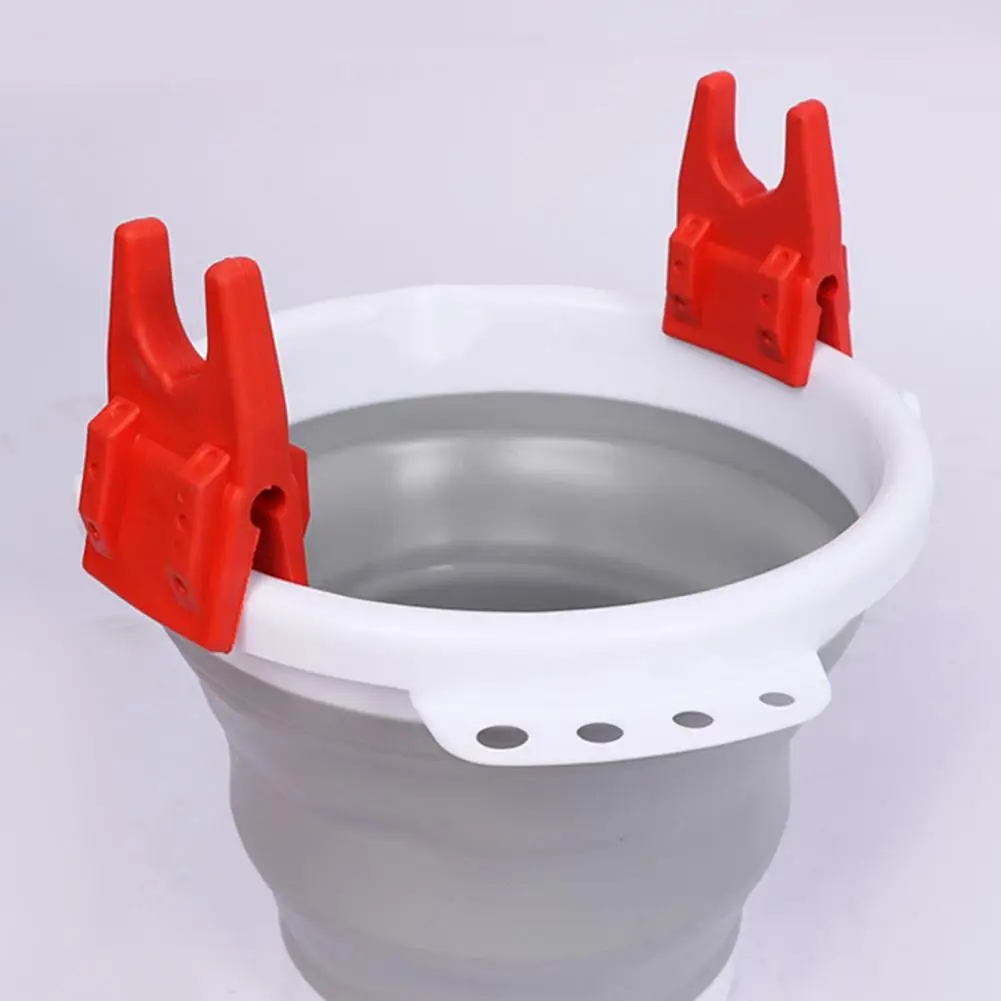 1 Paar Siliconen Emmer Hengel Houder U-vormige Clamp-On Lokken Container Emmer Hengel Rest Rack vlot Vissen Accessoires