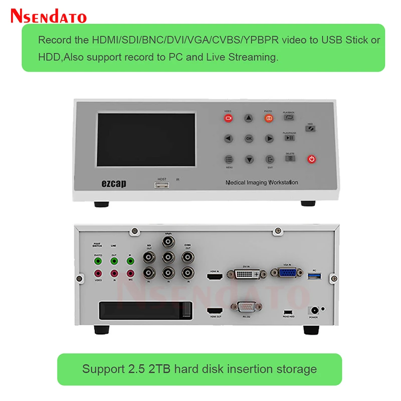 Ezcap292 شاشة TFT 4.3 بوصة محطة عمل التصوير الطبي HDMI مسجل التقاط الفيديو الطب عن بعد تعليم الجراحية للبث المباشر