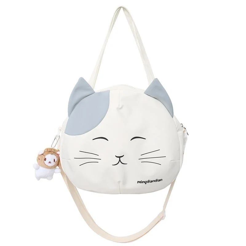 Sacs d\'épicerie réutilisables pour femmes, sacoche de chat imprimée sur toile, sac de messager lancé, sac fourre-tout portable, sac à bandoulière