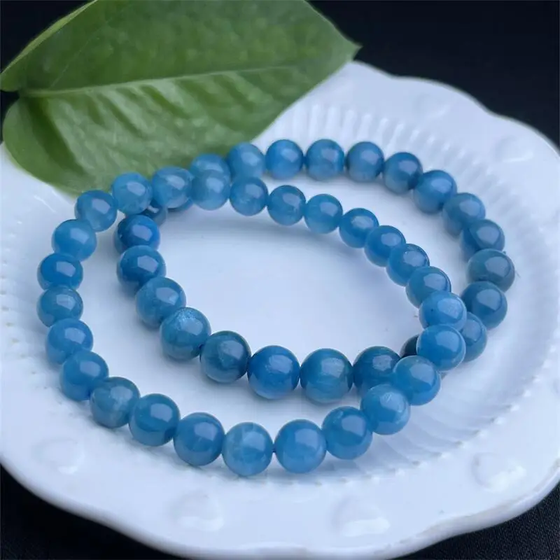 8MM Natural Blue Apalite Bracelet String Charms Strand Exquisite Jewelry Healing Crystal Energy Gift 1pcs