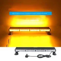 double sided 4-section Bright Car Long Row Led Strong Magnetic Ceiling Lamp Warning Light Strobe Light Universal 12V/24V