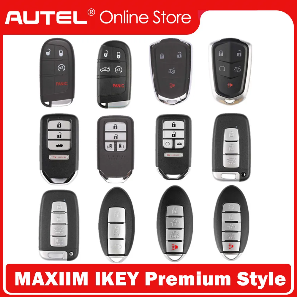 

5PCS AUTEL MAXIIM IKEY Premium Style Universal Smart Key for Chrysler/Cadillac/Honda/Hyundai/Nissan for KM100E IM508 IM608 PRO