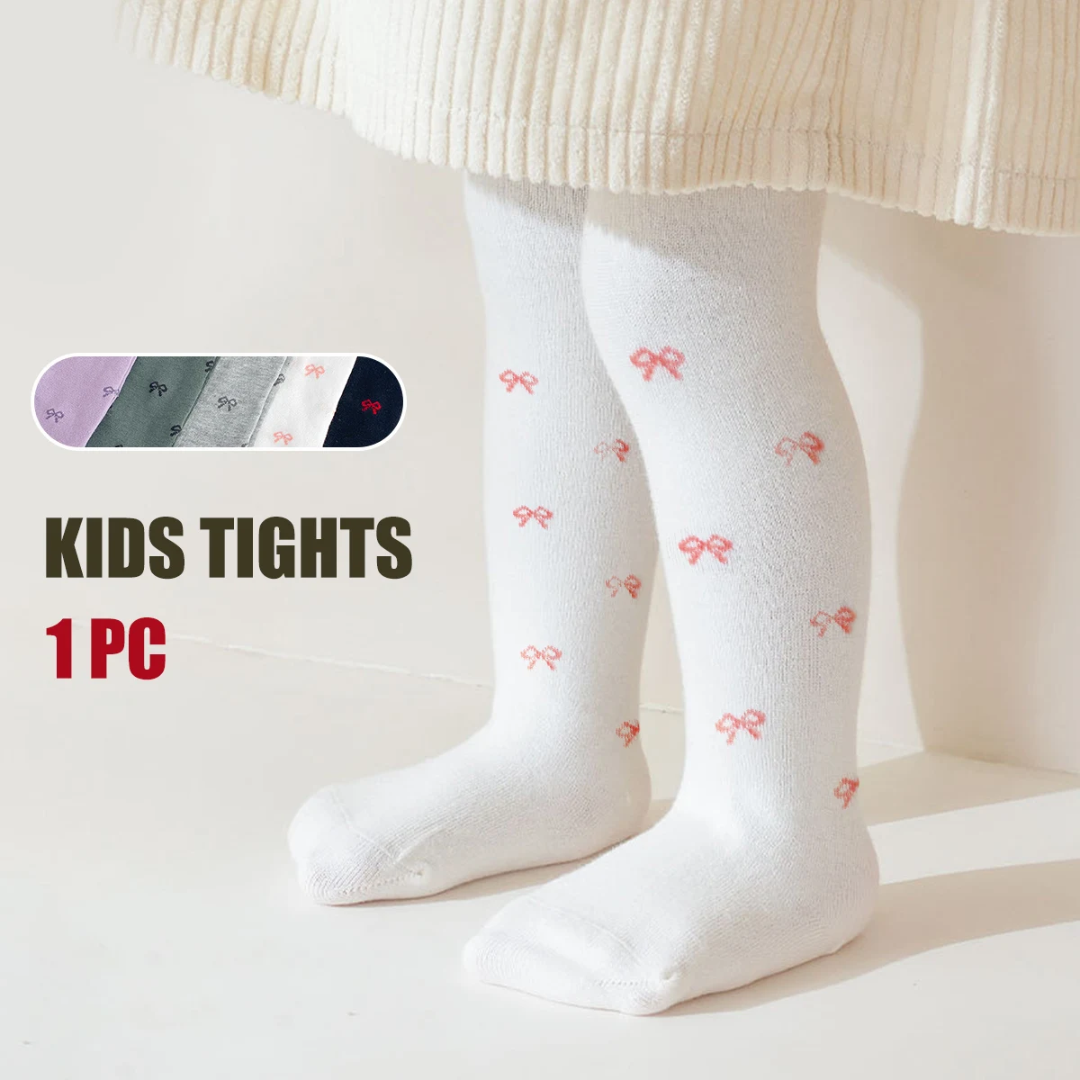 1 PC Versatile Solid Baby Toddler Leggings Socks – Children Girl Kid Tights for All Seasons, School & Layering