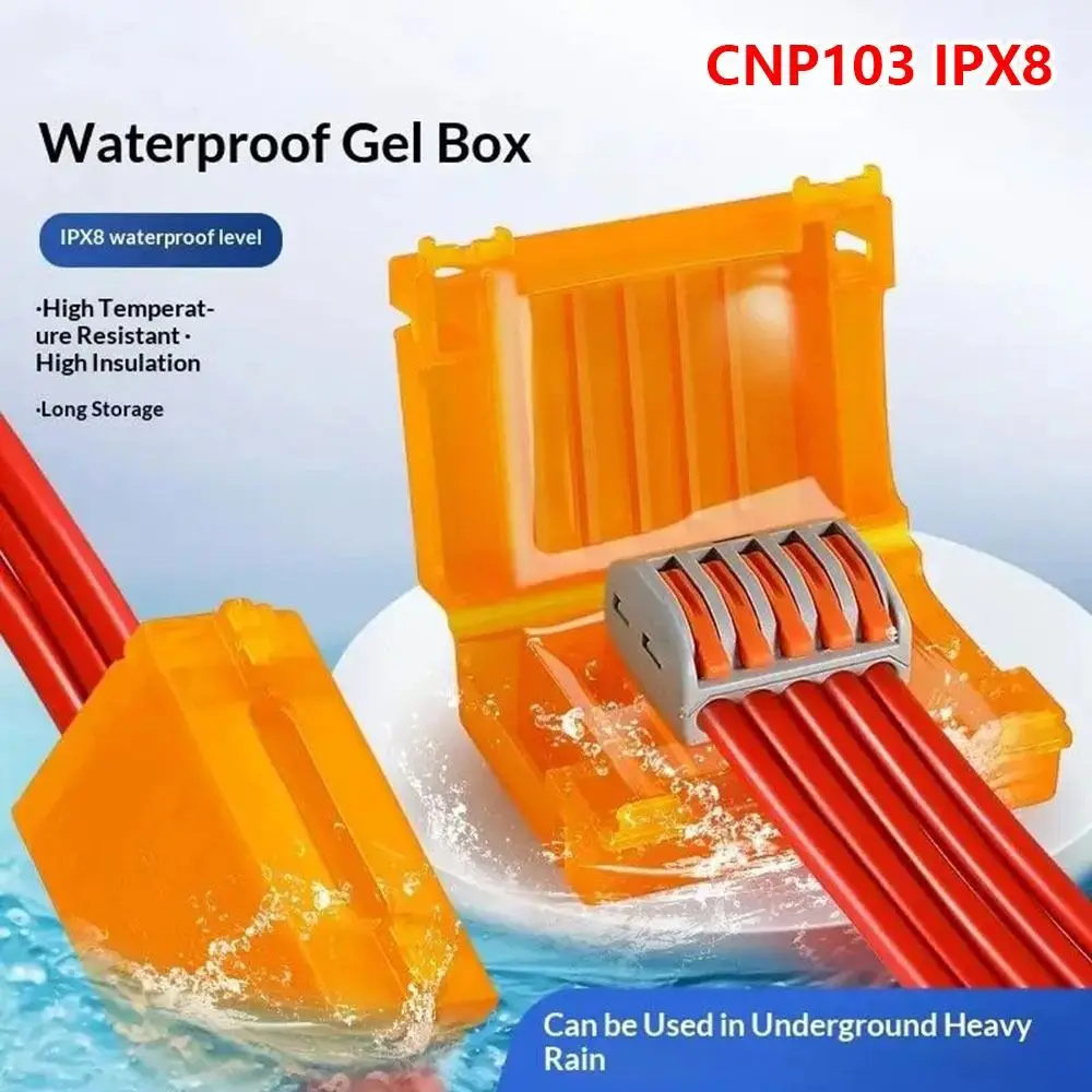 1Pcs CNP103 Mini Gel Wire Connector Plastic IPX8 Rainproof Terminal Block Mini Size Waterproof Rainproof