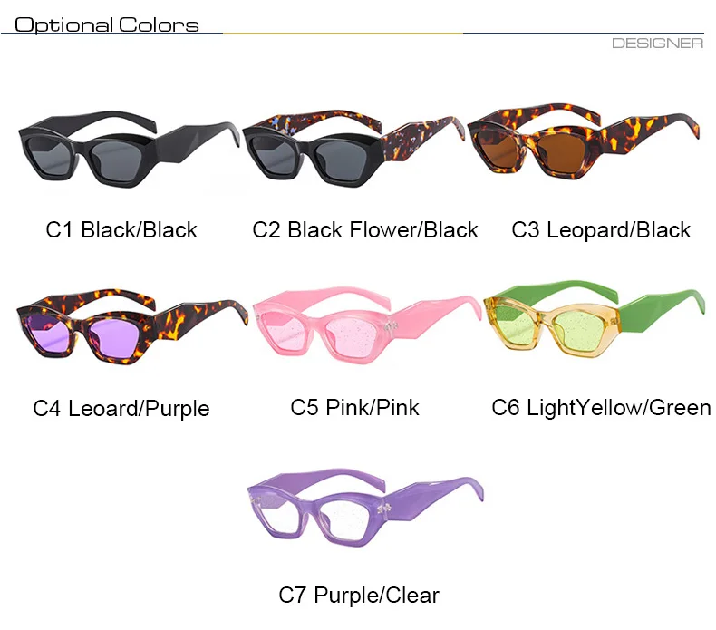 Kleine Punk Quadrat Sonnenbrille Neue Frauen Männer Trends Bunte Sonnenbrille Weibliche Marke Designer UV400 Shades Persönlichkeit Brillen – Detail 4