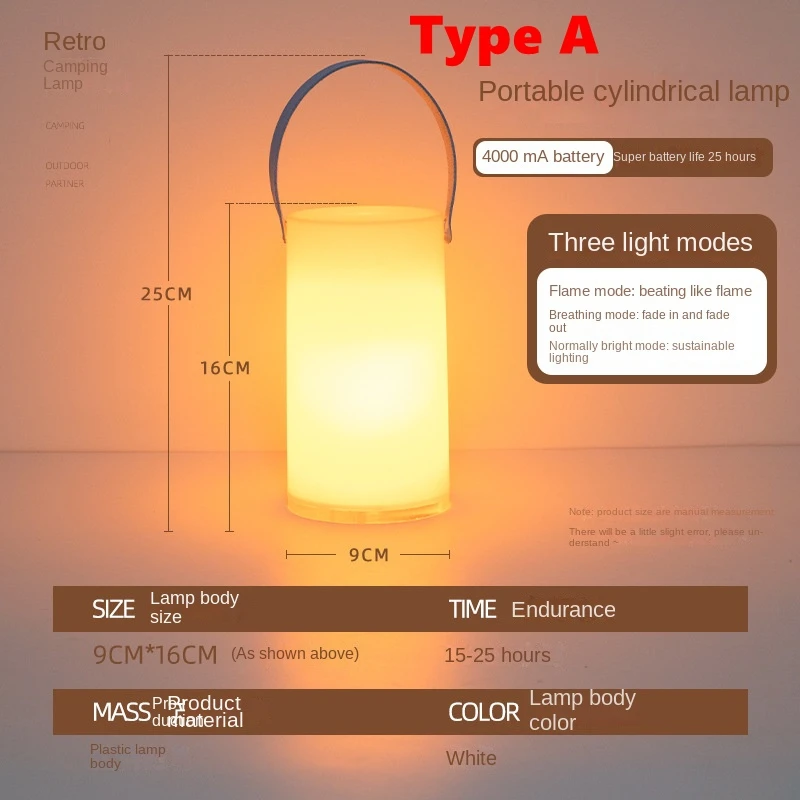 Camping Outdoor Charging Campsite Light Handheld Light Tent Light Decorative Atmosphere Desk Light Camping Simple Table Lamp