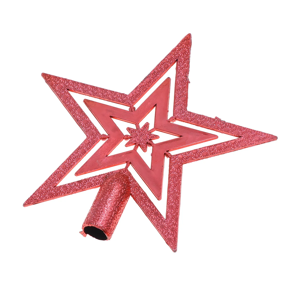 

15Cm Star Treetop Decor for Christmas Tree Topper Red Festive Holiday Decoration Lovely PVC Craft Bright Shiny Finish