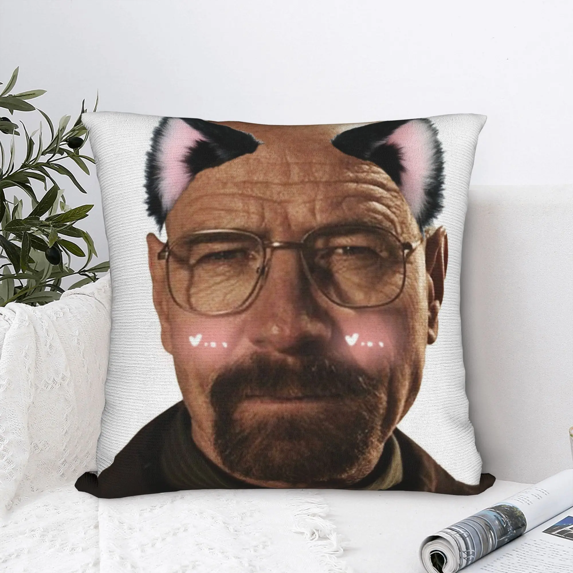 Walter White Breaking Bad Square Pillow Covers Polyester Living Room  Cushion Case Cute Decorative Throw Pillow Case 45*45