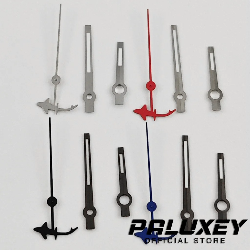 Shark Second NH35 Hands Green Luminous Watches Pointers Suitable for NH34 NH35 NH36 NH38  NH70 Movement NH35 Silver Gun Hands image 2