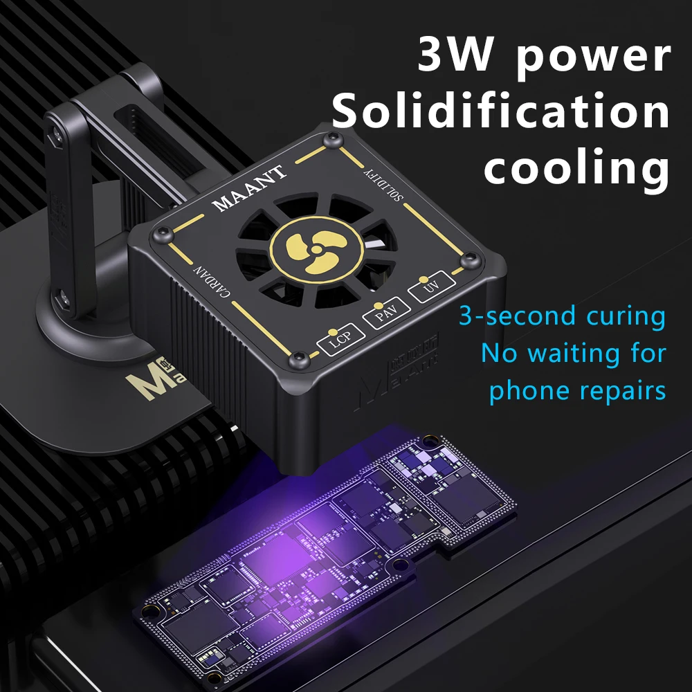 MaAnt mini exhaust fan mobile phone repair UV lamp adjustable angle powerful exhaust cooling tool portable