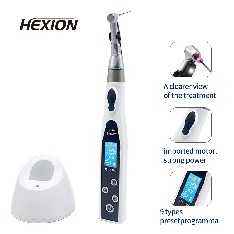HEXION NEU 16:1 Dental Wireless Endo Motor Smart mit LED-Lampe Standard-Winkelstück endodontisches