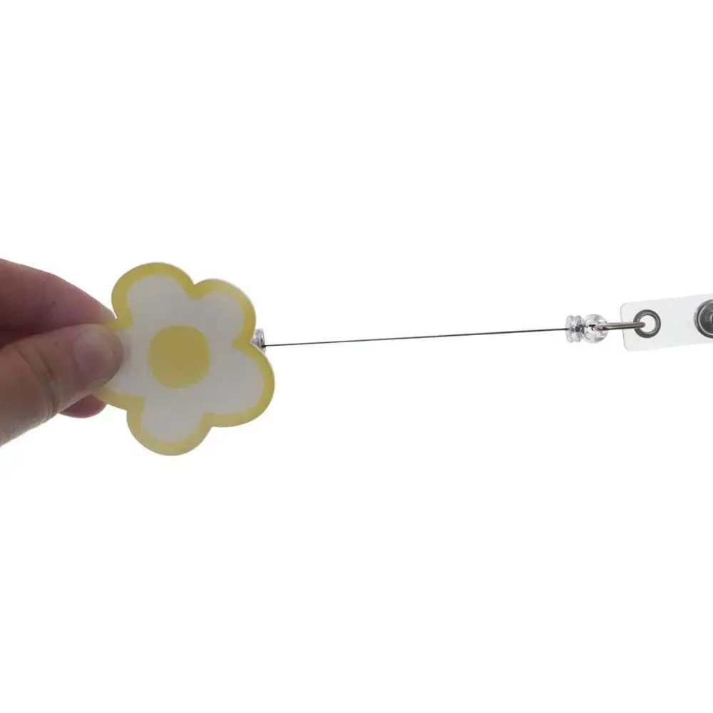 Flower Nurse Badge Reel Name Tag Work Card Retractable Badge Holder Colorful Exhibition Card Easy Pull Buckle