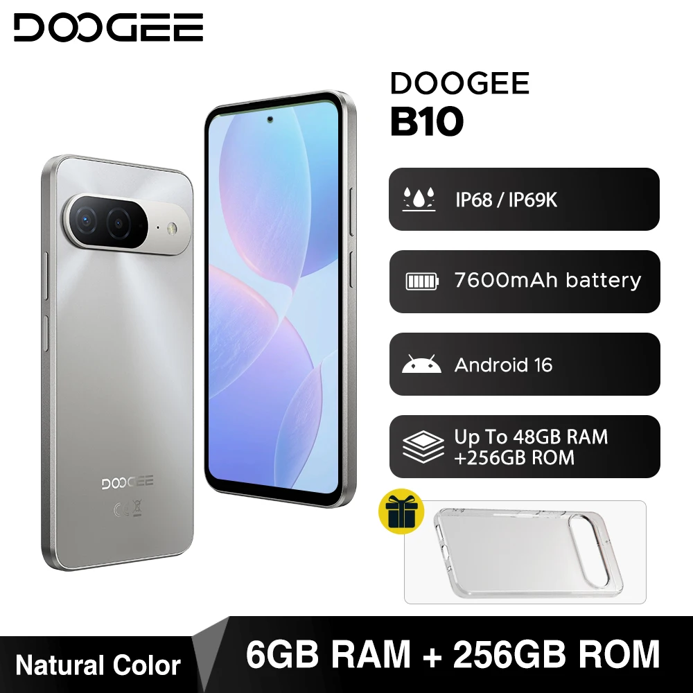 世界初公開 DOOGEE B10 スマートフォン 7600mAhバッテリー 6GB 256GB