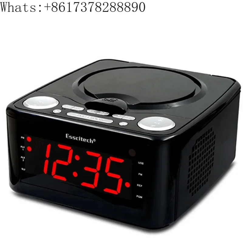 Clocked cd drive CD player, stereo speakers clock usb prenatal Zaojiao / WMA music FM radio aux input headphone output MP3