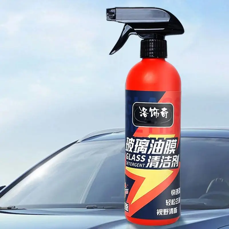 Car Windshield Oil Film Cleaner 500ml Car Glass Cleaner Auto Glass Polish Oil Remover Glass Stripper Water Stains Remover