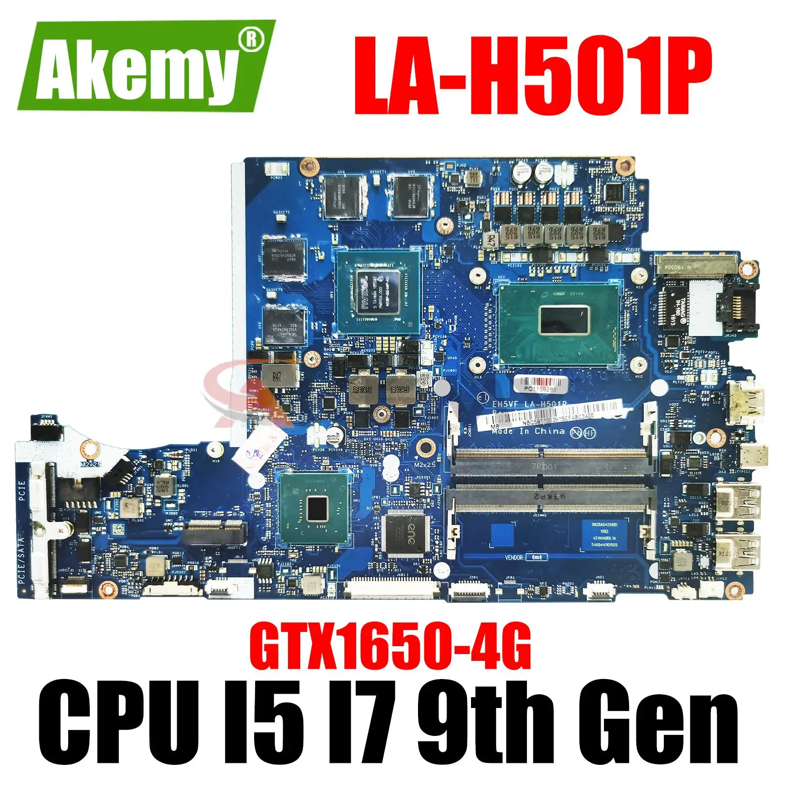 

AN515-54 LA-H501P motherboard GTX1650 4G GPU I5 I7 9th Gen CPU for Acer A715-74G AN515-54 EH5VF Laptop motherboard mainboard