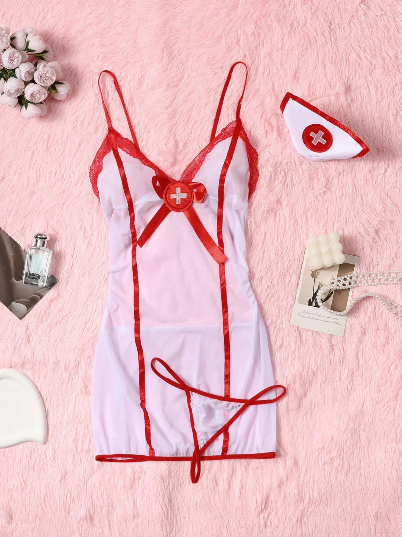 

Sexy Lingerie Set Erotic Underwear Set Transparent Porno Lace Sexy Bra And Panty Garter Set Costumes Sexy Hot Erotic Nurse Set