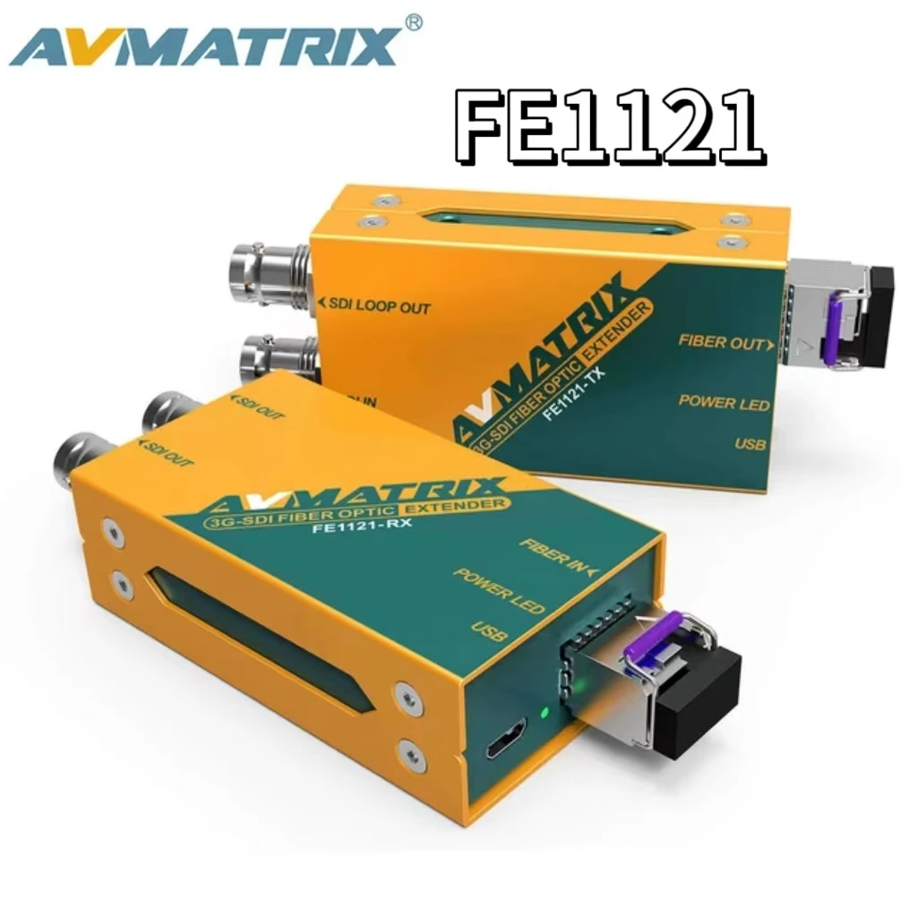 

AVMATRIX FE1121 3G-SDI Fiber Optic Extender 20km Local SDI Loop Out and Dual SDI outputs and Supports 3G/HD/SD SDI Signals