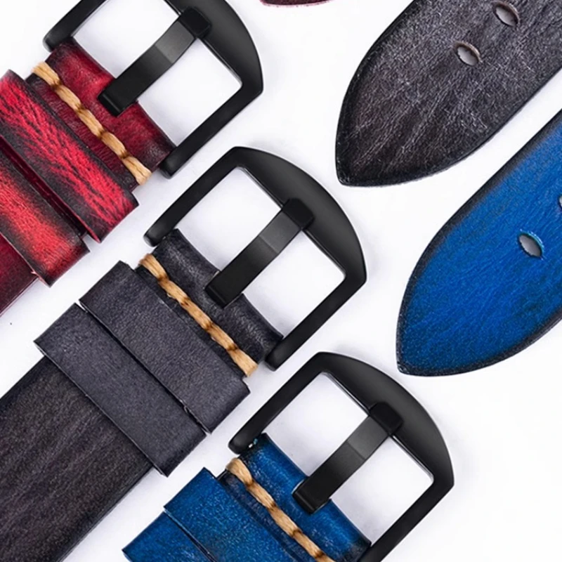 Panerai Tissot Longines Tudor Bronze Biwan 20mm 22mm 용 남성용 및 여성용 이탈리아 수제 야채 무두질 탑 소 가죽 스트랩