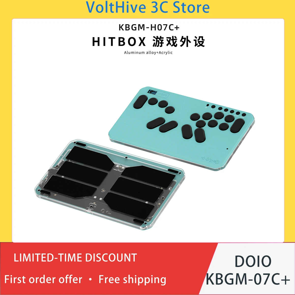 DOIO KBGM-07C+ Wireless Gaming Keyboard Real‑Time Adjustment Independent Light Control Aluminum Alloy for PC Esports Gamer Gift