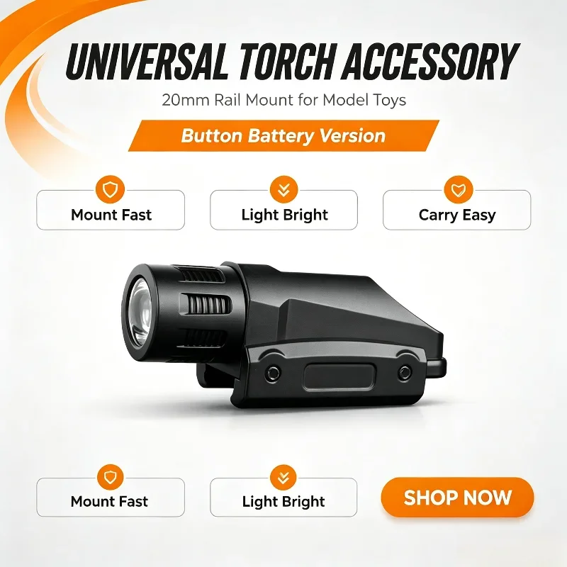 Universal Model Toy Illumination Module Metal Construction Button Battery Powered 20mm Rail Lighting Module