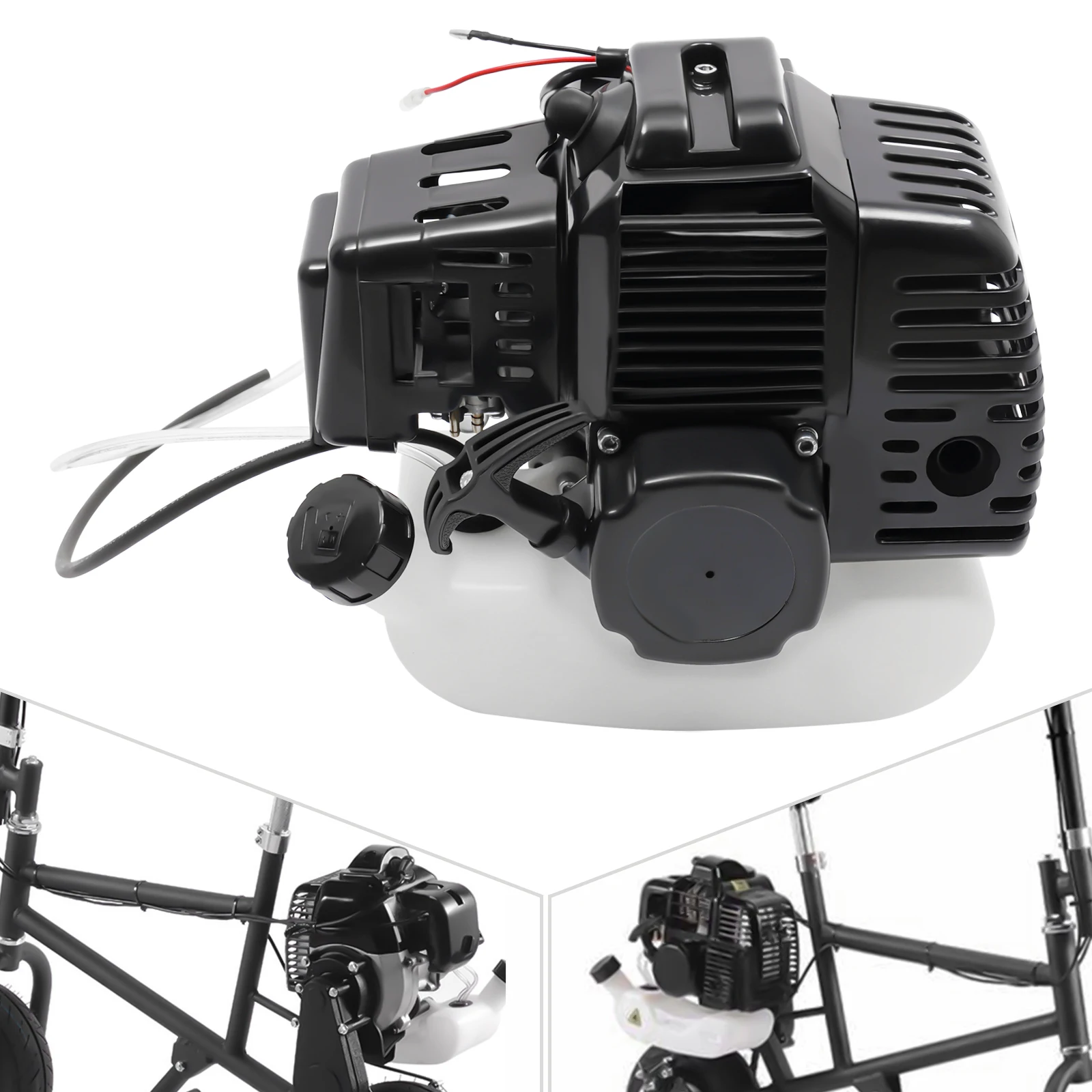 [49cc 2-Stroke Engine] 49cc 2-Stroke Engine w/Fuel Tank - Aluminum - For Scooters Pocket Bikes - Durable Powerful