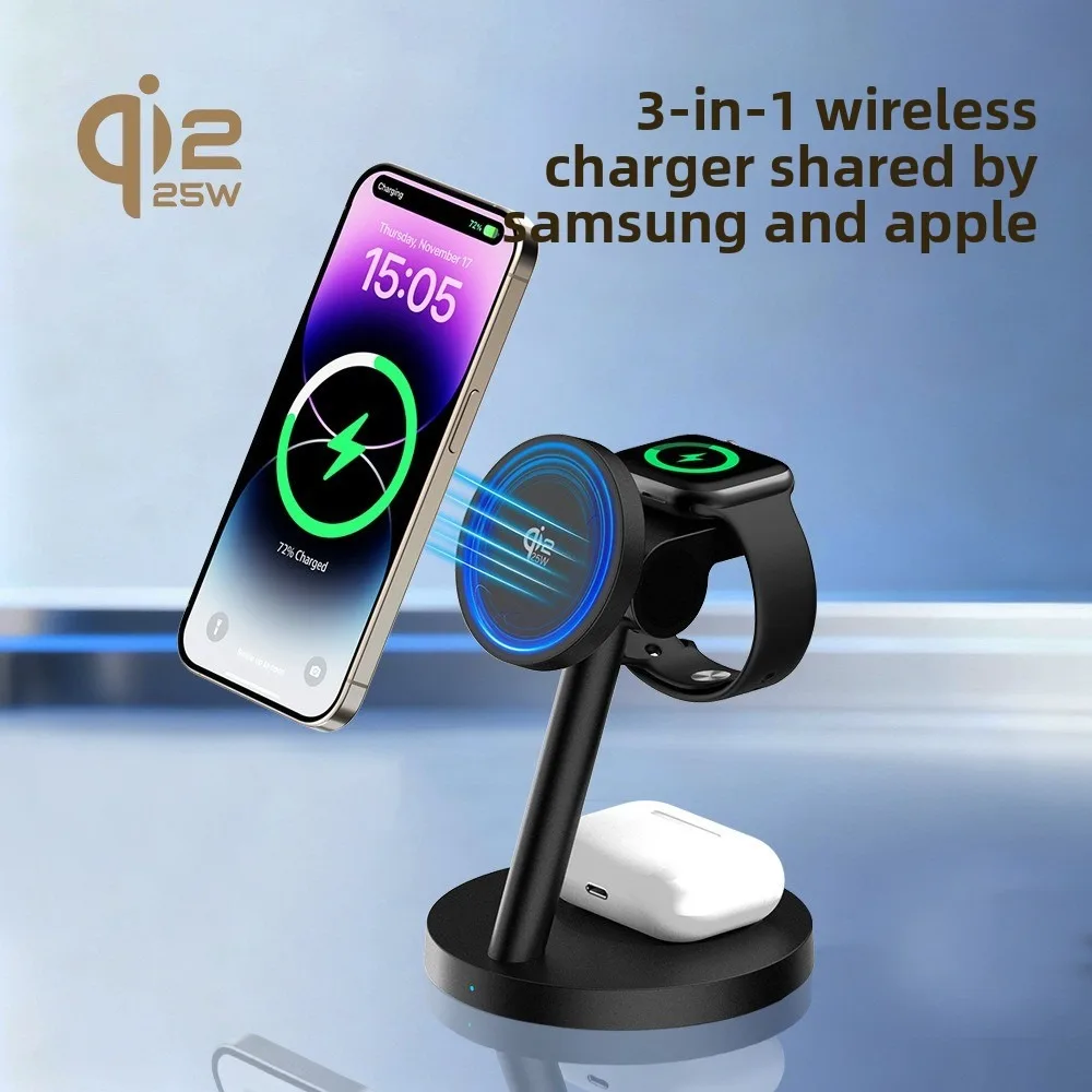 3-in-1-マグネティック充電ステーション-デュアルポジションワイヤレス充電器-強力マグネティック-iphone用充電器-watch用-25w-qi22認証済み