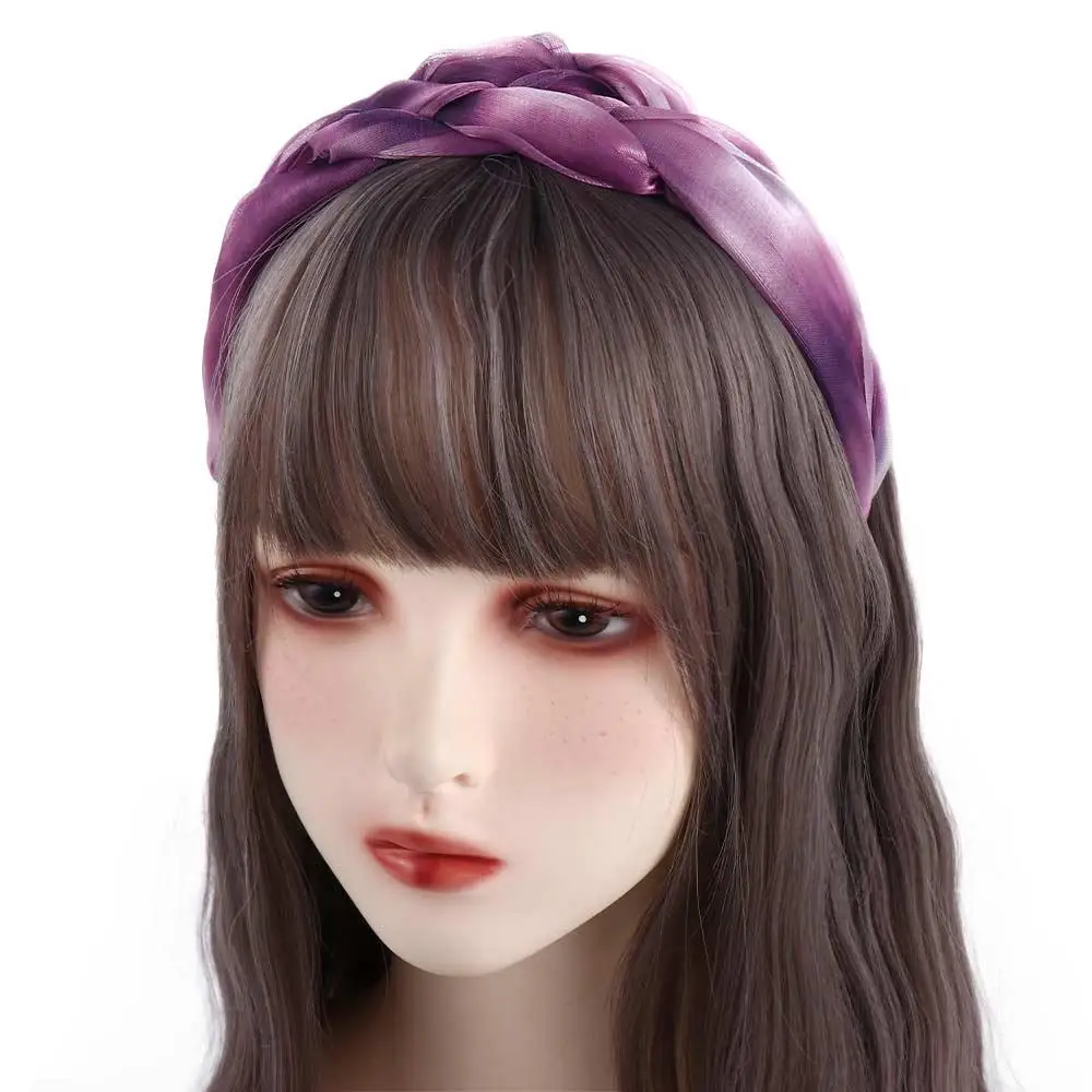 ماكياج غطاء الرأس واسعة حافة الفتيات أغطية الرأس الإناث الملتوية جديلة الشعر هوب الكورية نمط عقال إكسسوارات الشعر النساء عقال #2