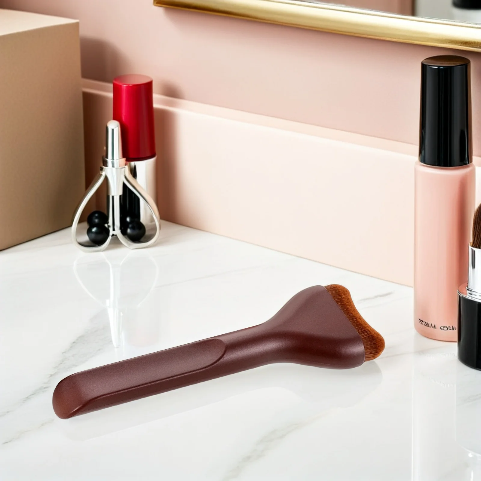 3 個の超薄型ファンデーションブラシ液体メイクアップアプリケーター均一にブレンドするためのブロンザーハイライターコンシーラークリームフェイスパウダー