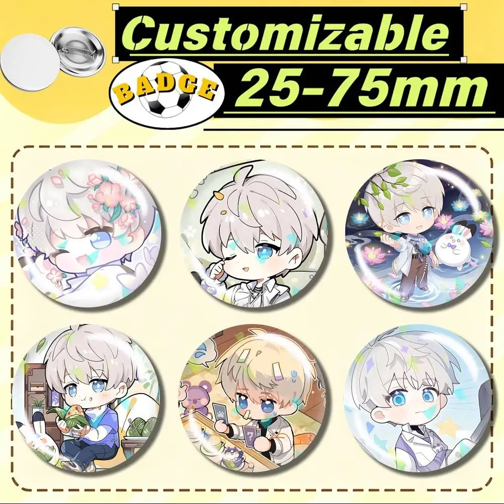 X-Xavier Nightshade Game L-LandS  Customizable Round Brooch Pins, Personalized Badges With Broken Glass Design Fashion Accessory