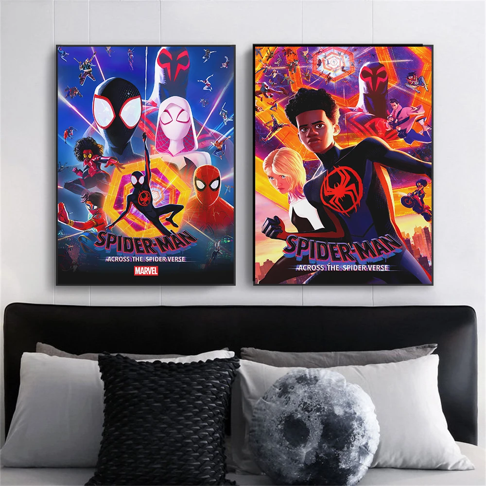 Spider Man Across the Spider Verse Poster Disney Superhero Spiderman Prints Classical Film Canvas Painting Home Decoration