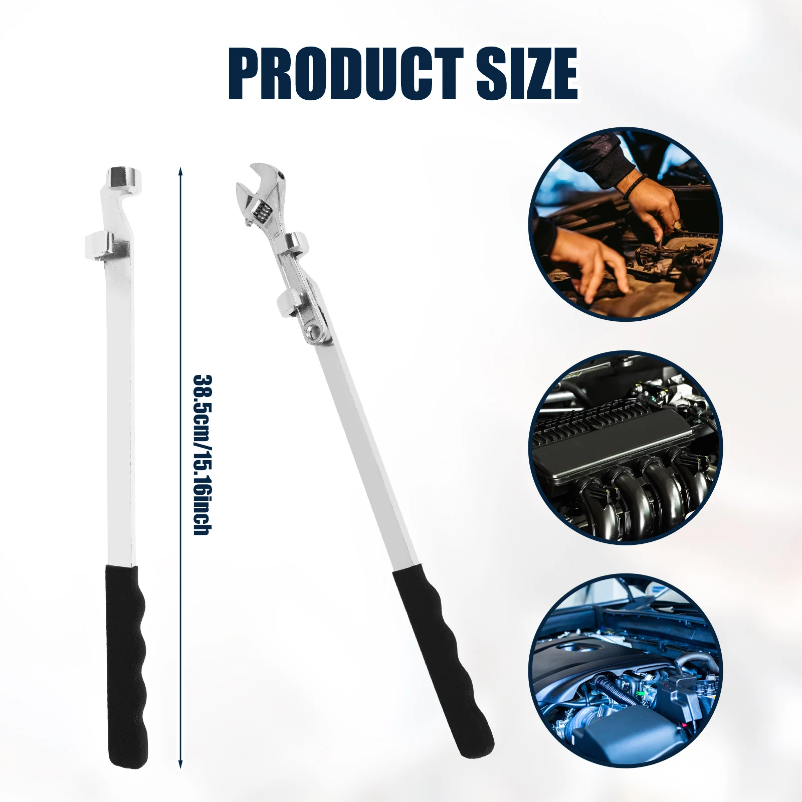 15inch Wrench Extension Rod Enhanced Leverage Design Lengthened Handle Spanner Torque Amplifier Device Car Repair Hand Tool