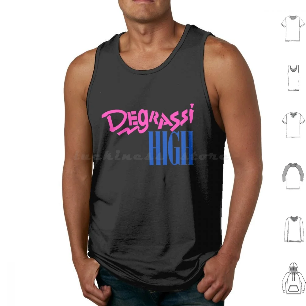 Degrassi High ( Pink On Black ) Tank Tops Vest Sleeveless Vintage Canadian 1980s 1990s Degrassi High Nostalgic Toronto Ontario