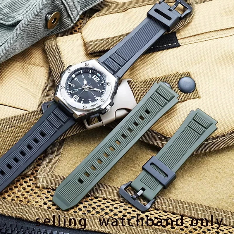 

Выпуклый силиконовый ремешок для часов Casio MWA-300H MWA-100H/MWD-100H, силиконовый ремешок из смолы, 20 мм, браслет на запястье, аксессуар