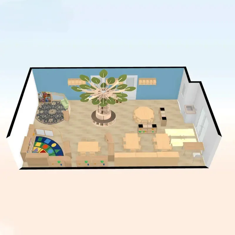 

Daycare Center Kindergarten Classroom Furniture Layout Kid Wooden Montessori Nursery Preschool Table