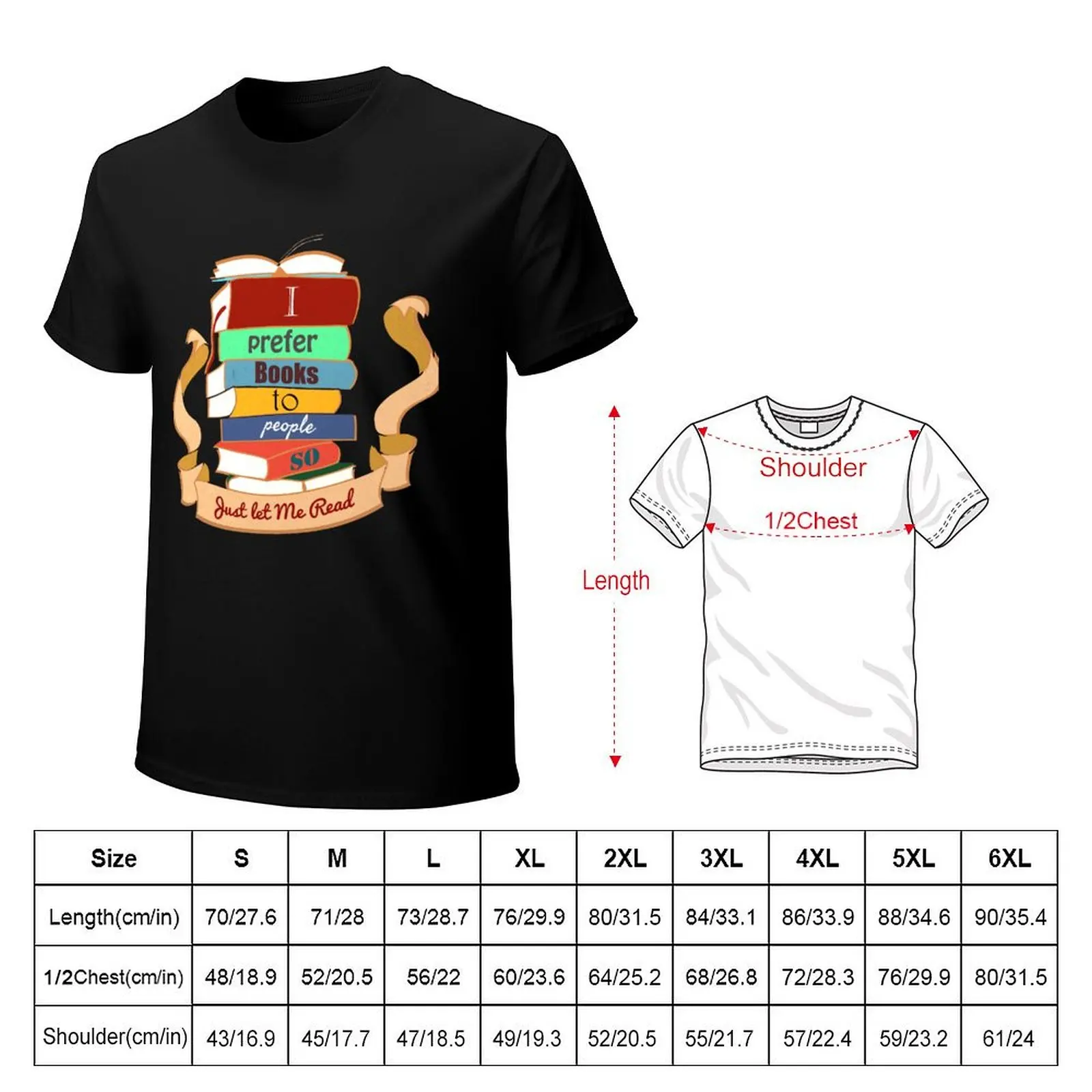 I prefer books T-Shirt Plus Size Loose Fit T-Shirt