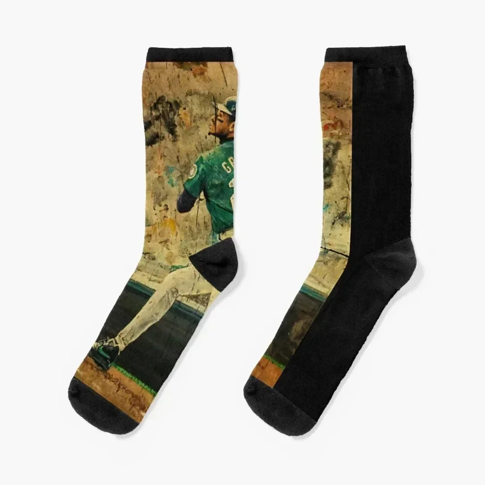 

Ken Griffey, JR. Retrocolor Socks winter thermal christmas gifts sports stockings Hiking boots Mens Socks Women's