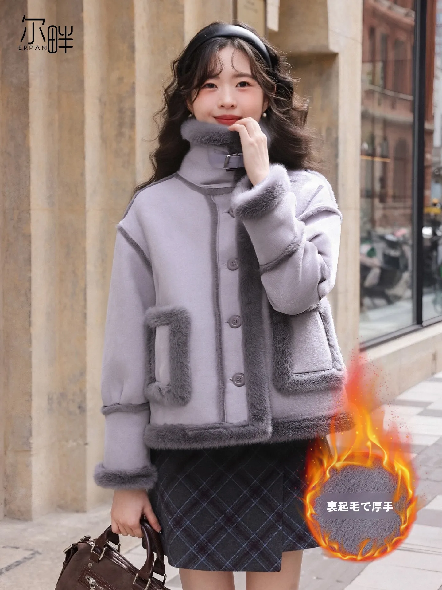 Erlan Thiened Long Sve Or Jaet Feminino Inverno Novo Sle Tamanho Pequeno Quente Top Plu Emenda Casaco Vintage Sle