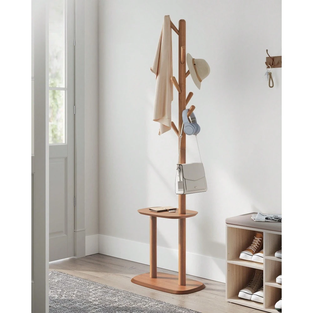 

HOME Coat Rack, Freestanding Hall Tree, Coat Rack Stand With 8 Hooks, 67.2-Inch High, 2 Height Options, For Coats, Hats