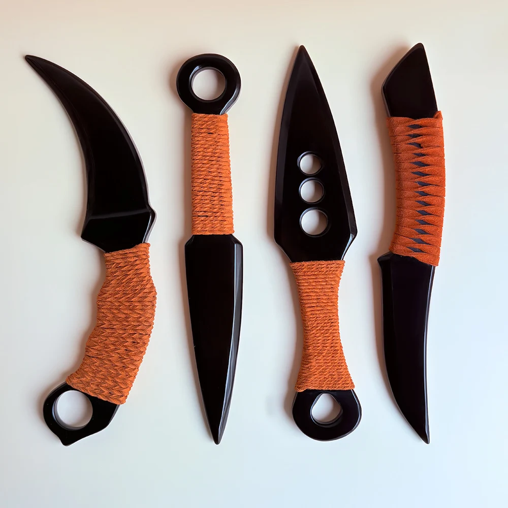 1pc Five Style Black Obsidian Handcrafted Knife Statue, Raw Stone Model Knife Polished Crystal Figurine for Living Room