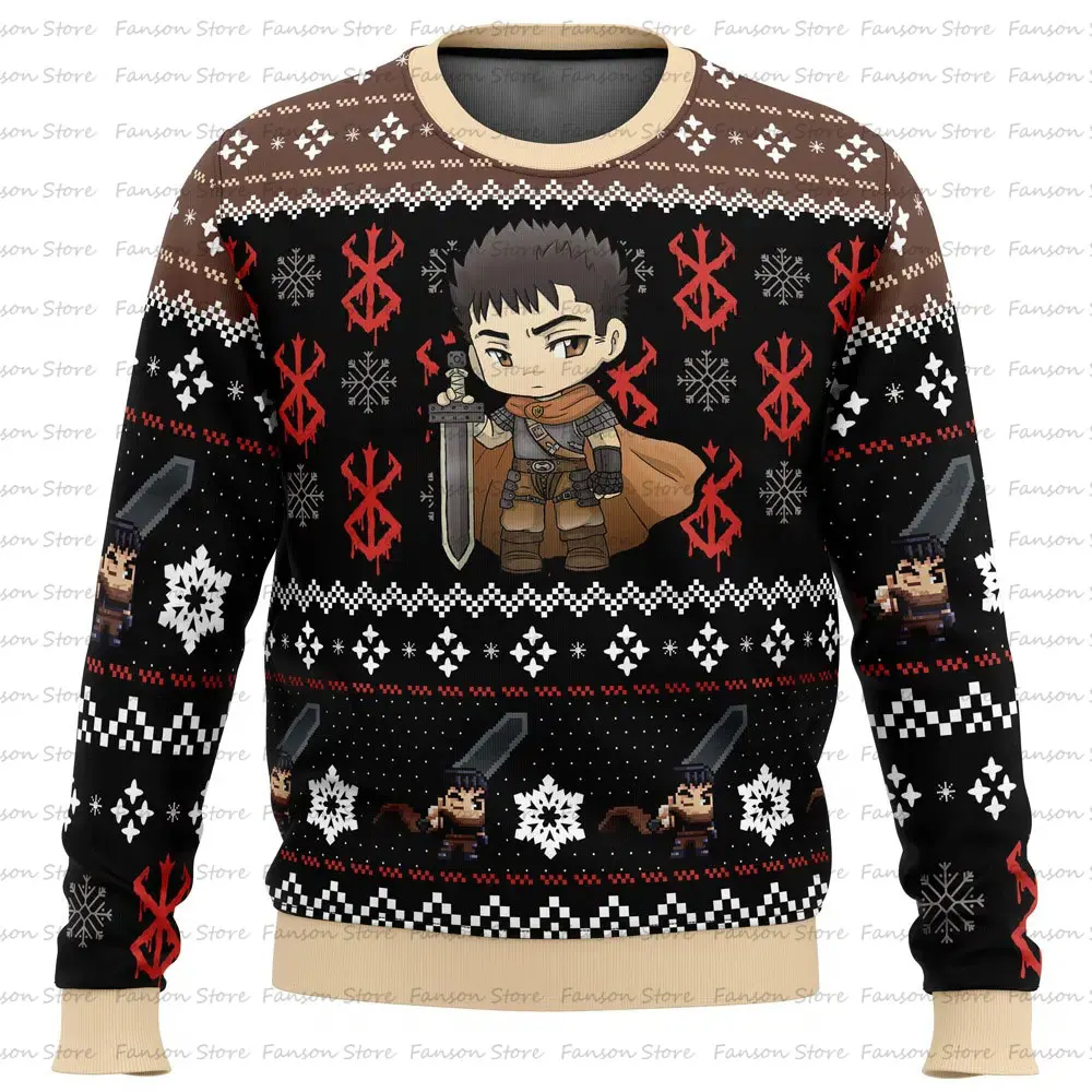 Struggler Berserk Ugly Christmas Sweater 2025 New Fashion Men Pullover Tops Japan Style Cartoon Anime Women Hoodie Sweatshirt