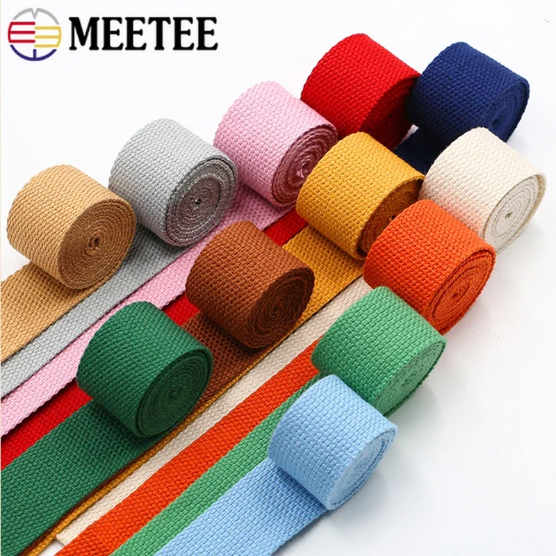 

10Meters 20-50mm 2mm Thick Canvas Webbing Tape for Bag Strap Seat Belt Dog Collar Ribbon Garment Band DIY Sewing Accessories