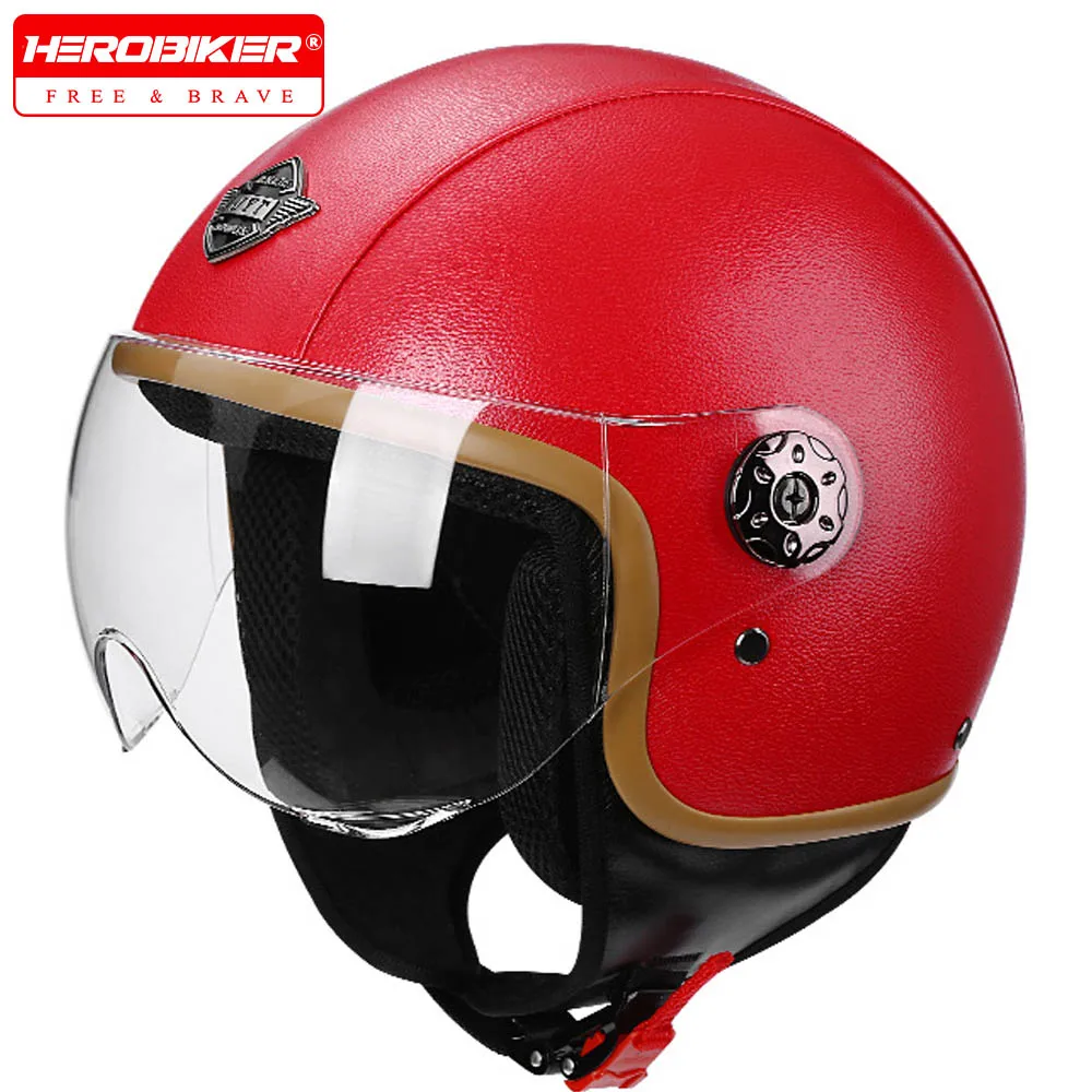 

Women Retro Summer Electric Bike Helmet Motorcycle Helmet Open Face 3/4 Motorbike Helmets Motocross Fashion Helmet ABS Material