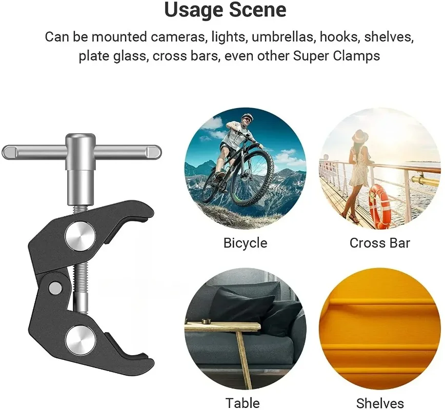 คลิปหนีบปูอเนกประสงค์ ป้องกันการลื่น ปรับได้ อุปกรณ์ถ่ายภาพ ขายึดโลหะอเนกประสงค์ ตัวหนีบยึดอเนกประสงค์