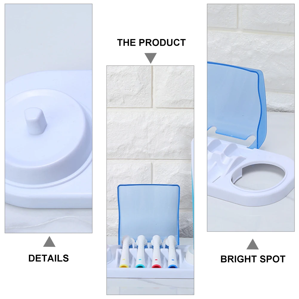 

1Pcs Rotating Toothbrush Rack Storage Stand Brush Head Container White ABS Pc Material Charging Station Bathroom Counter