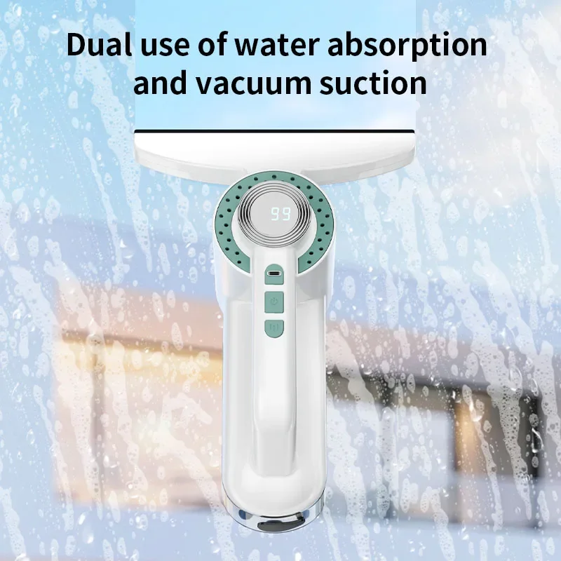 Cordless Electric Window Cleaner Water-Absorbing Soft Silicone Scraper Window Glass Clean Scraper USB Rechargeable