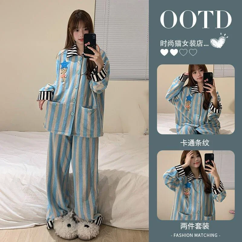 

Модная домашняя одежда, пижамы, милый мягкий пижамный комплект, женская осенне-зимняя модная домашняя одежда, пижамный комплект, сексуальная ночная рубашка